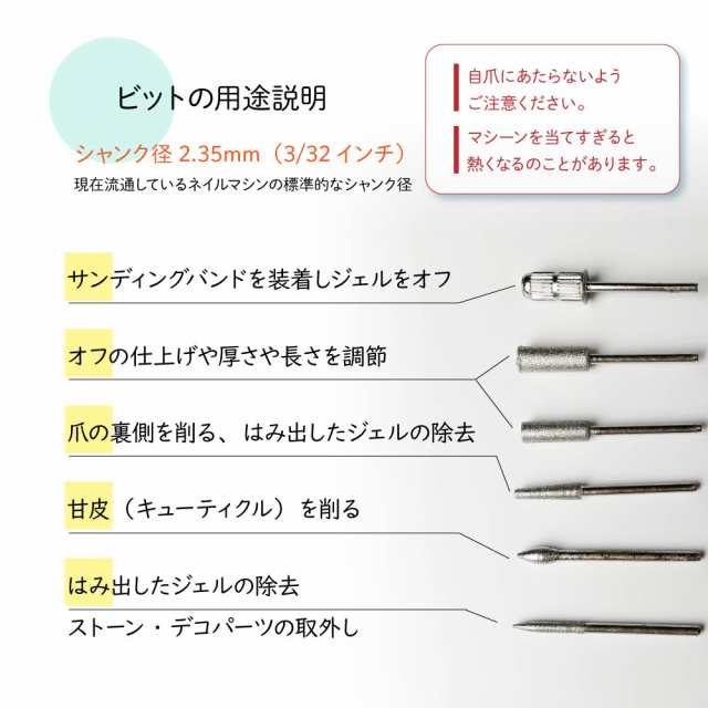 マシーン用 ネイルビッド アタッチメント ハンド＆フット まとめ売り